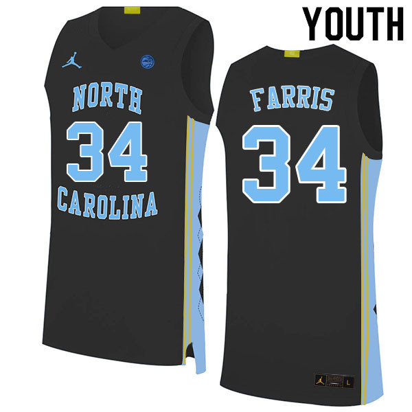 Youth #34 Duwe Farris North Carolina Tar Heels College Basketball Jerseys Sale-Black